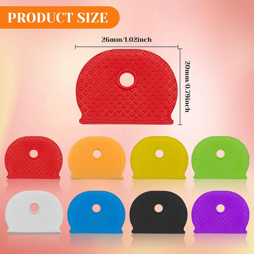 16Pcs Key Cap Tags,8 Assorted Colors Key Identifier Tag Covers Key Identifier Co - Picture 3 of 12