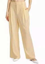 Ronny Kobo Women’s XS Slouchy Wide-Leg Pant Butter Yellow $328
