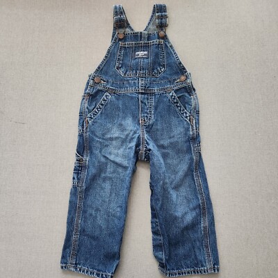 Oshkosh Bgosh Baby Unisex Overalls 24mo Denim Romper Jumpsuit Snap Legs