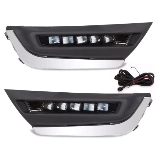 LED DRL Daytime Running Fog Lamp Lights w/Brackets For Honda CRV CR-V 2017-2019 - Picture 2 of 15
