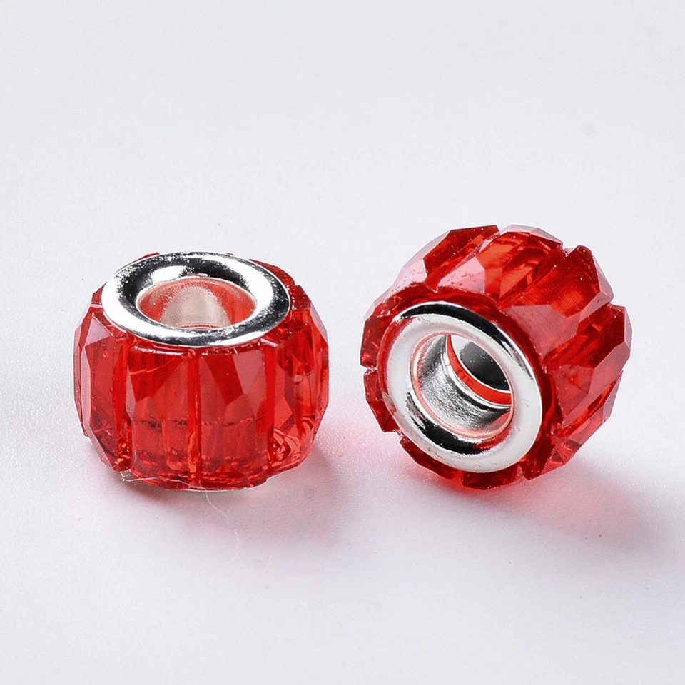 100pcs Mixed Resin European Charm Beads - Metal Core 11.5mm x 8mm , Bulk Job Lot - Image 2 of 3