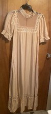 VTG G s Nightgown Pale Pink Lace Ruffles Size Medium Made in the USA