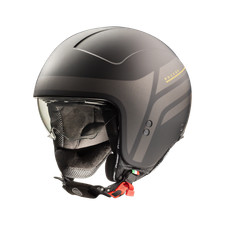 Premier Rocker ON 19 Black Gun Open Face Jet Motorcycle Crash Helmet
