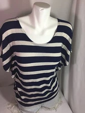Annabelle Women Multiple Color Blouse Size S Striped Short Sleeves  Bin69#4