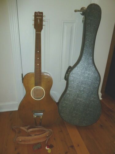 VINTAGE JACKSON GULDAN ACOUSTIC GUITAR W/CASE~~CHRIS ADUSTOMATIC~~#40232~~USA - Afbeelding 1 van 12