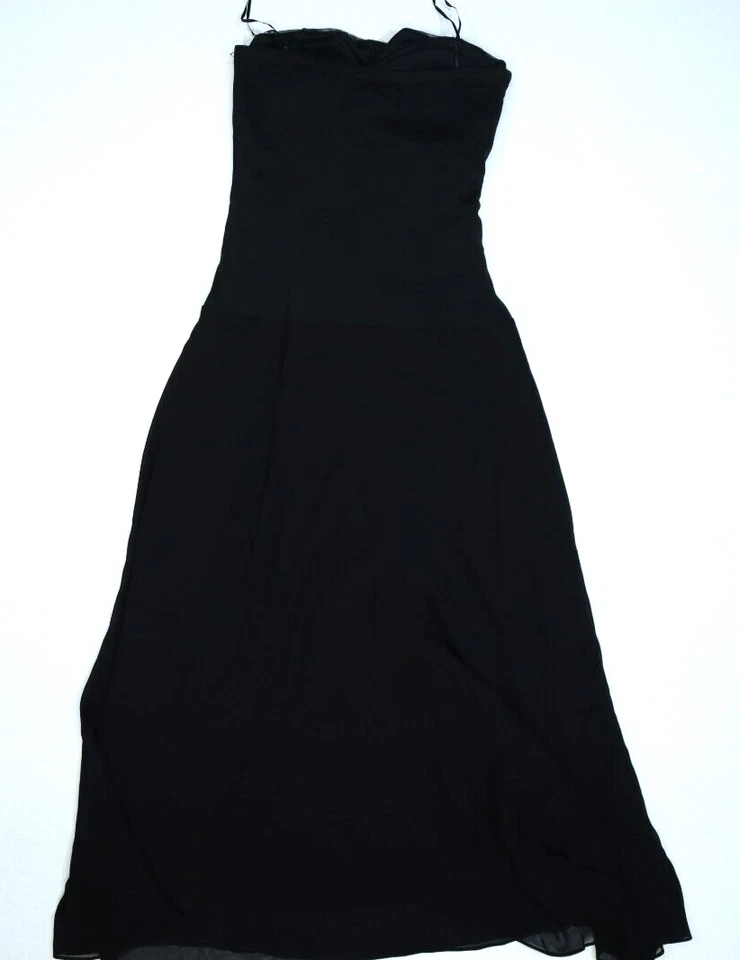 Vestido semi formal sin mangas con ribete de encaje y lentejuelas negras de sangría para mujer 12 Foto 3 de 4