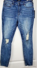 True Religion HALLE Mid Rise Super Skinny Raw Hem Jeans Women's Size 29