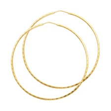 Ioka - 14K Gold 1.5mm Thickness Endless Hoop Earrings for Women