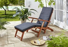 Auflage Anthrazit zu Deckchair Santos  174x51x6cm Gartenliege Liegestuhl