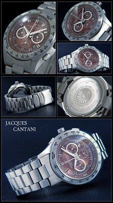 Chronograph Men's Watch Jacques Cantani Stainless Steel Japanese Movement