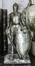 Medieval Knight With Sword and Shield 7" Height Suit Of Armor Chivalry Figurine