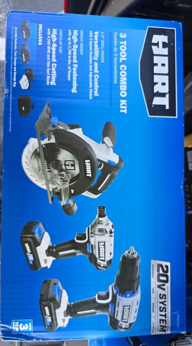 Drill, Impact Driver, Circular Saw Combo - HART HPCK322B Tool