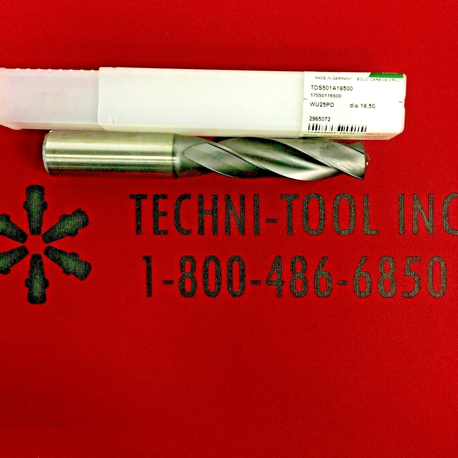 TDS501A16500 16.5mm (0.6496) x 4.8425 OAL TiAlN CoolantThru 3xD HP Drill 2965072