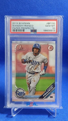 2019 BOWMAN PAPER PROSPECT WANDER FRANCO RC PSA 10 TAMPA BAY RAYS 1