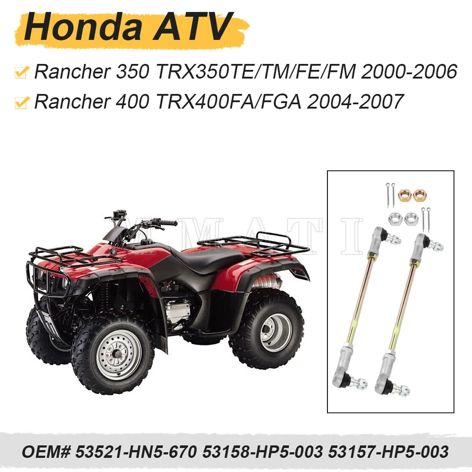 2 juegos de barras de amarre para Honda Rancher 350 TRX350FE ES 4x4 2000 2001 2002 2003-2006 Foto 3 de 4