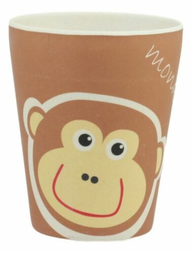 Ebros Monkey 5 Pc Organic Bamboo Dinnerware Set For Kids Children Toddler Baby