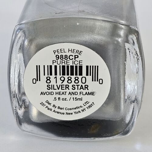 Pure Ice Nail Polish SILVER STAR 988CP Silver Gray Shimmer Pearl - Picture 2 of 2