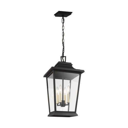 Visual Comfort Studio Warren 4-Light Outdoor Hanging Light in Textured Black by