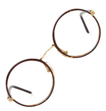    Vintage COMPLEXIS TANIA Turtle Gold Round 80s Frame Glasses  unisex