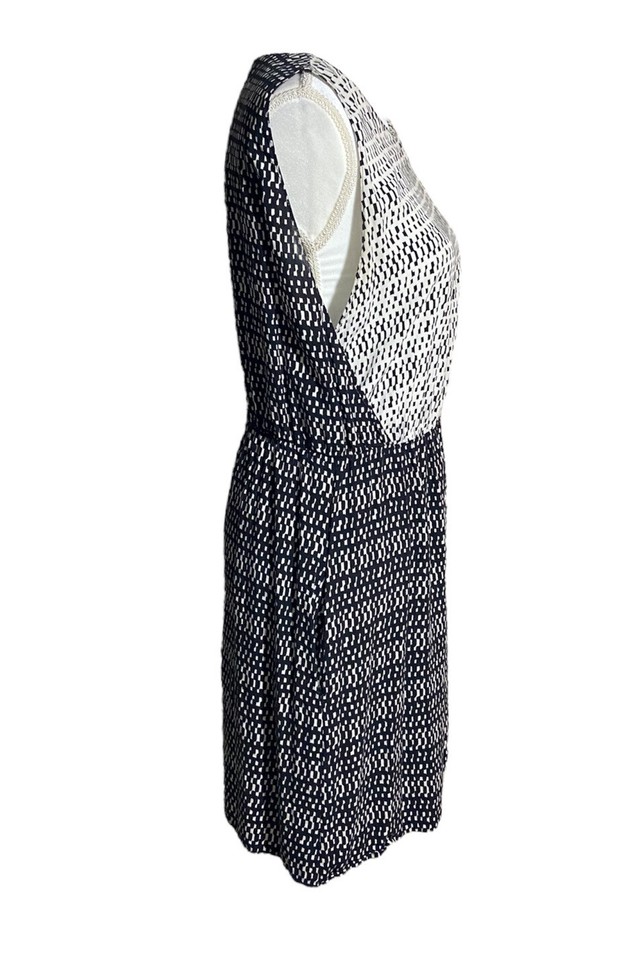 Zara Basic Abstract Print Black Cream Tank Pocket Dress Size Small eBay