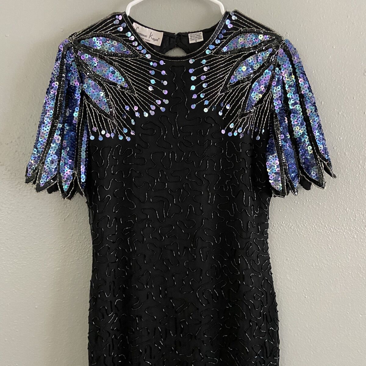 Vintage Laurence Kazar Fully Beaded Sequin 100% Silk Gown Vintage Laurence Kazar Fully Beaded Sequin 100% Silk Gown