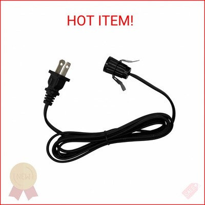 Creative Hobbies 7110K Black Single Light Replacement Clip in Lamp Cord for Chri
