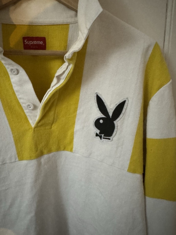 Supreme Playboy Rugby Polo Long Sleeve Yellow White Size L EBay UK supreme-playboy-rugby-polo-long-sleeve-yellow-white-size-l-ebay-uk