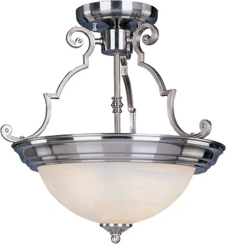 Maxim 5843MRSN Essentials 14.75" 2-Light Semi-Flush Mount in Satin Nickel - Picture 1 of 2