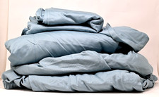 Hotel Signature 800 Thread Count Split King Fitted Sheet and Flat Sheet Set Blue