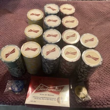Budweiser Branded Poker Chips and Playing Cards. New