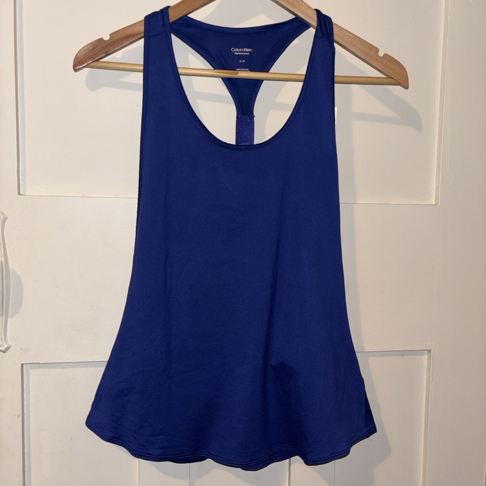 Calvin Klein Performance Blue Racerback Tank Gym Running Top Sz Small BNWT NEW