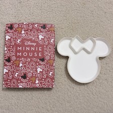 Minnie Mouse Ceramic Trinket Tray, Disney Jewelry Dish, White With Gold Trim