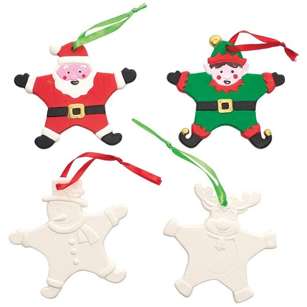 Bastelset Keramik-Weihnachtssterne 4Er Pack FX375 Baker Ross, Diy Deko-image