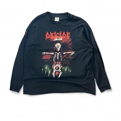90s BLUE GRAPE Deicide black long sleeve shirt Size XL DEATH METAL 