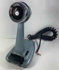 Vintage Realistic Desk Microphone Blue-Gray, No Connector, For Display-repair