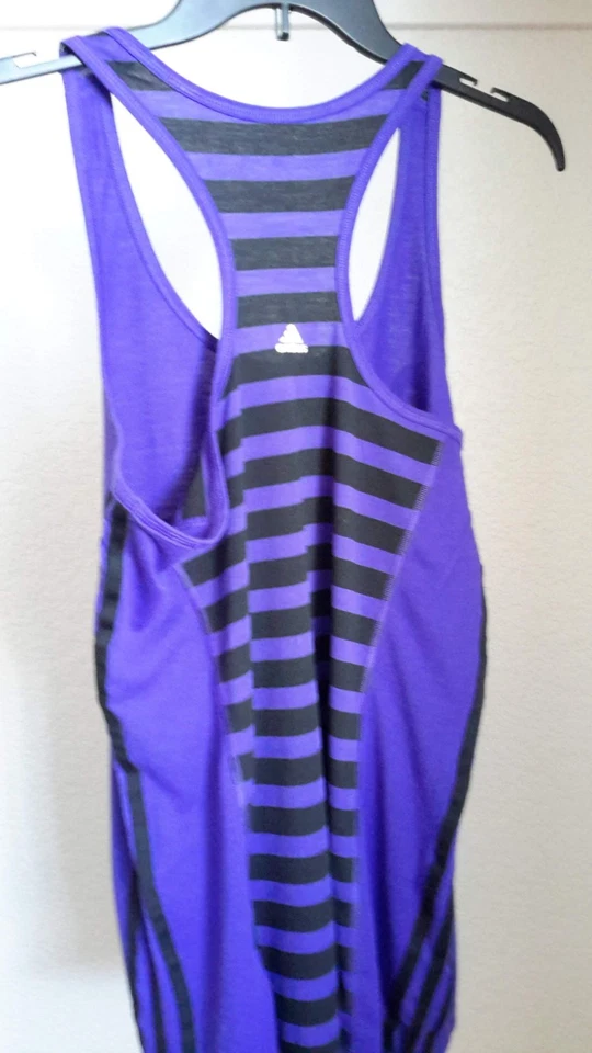 Adidas Climalite Mujer M Active Ligero Sin Mangas Top Púrpura Usado Foto 3 de 4