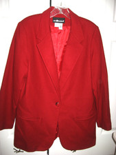 Womens Red SAG HARBOR Lined Wool Blazer Jacket 12