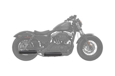 Bassani FirePower 3'' Black/Black Contrasting Flutes Slip-On Mufflers (1X27TB)