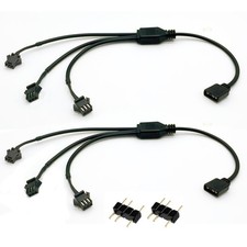 1-to-3 ARGB Splitter Cable, 5V 3-Pin Female to JST SM 3Pin Female, Digital Ad...