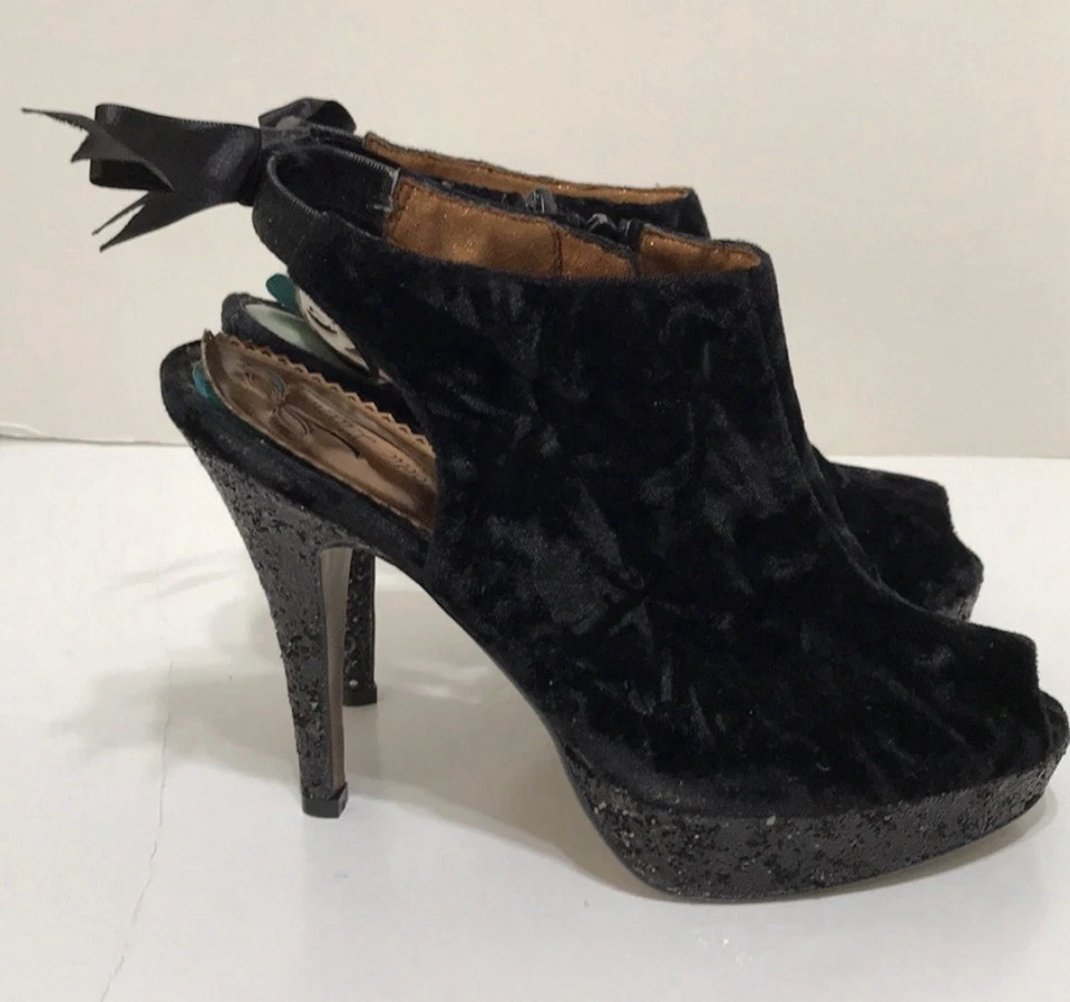 Poetic лицензии каблуки туфли - черный блестящий заглянуть носок платформе насосы 10 M новый - Изображение 4 из 4