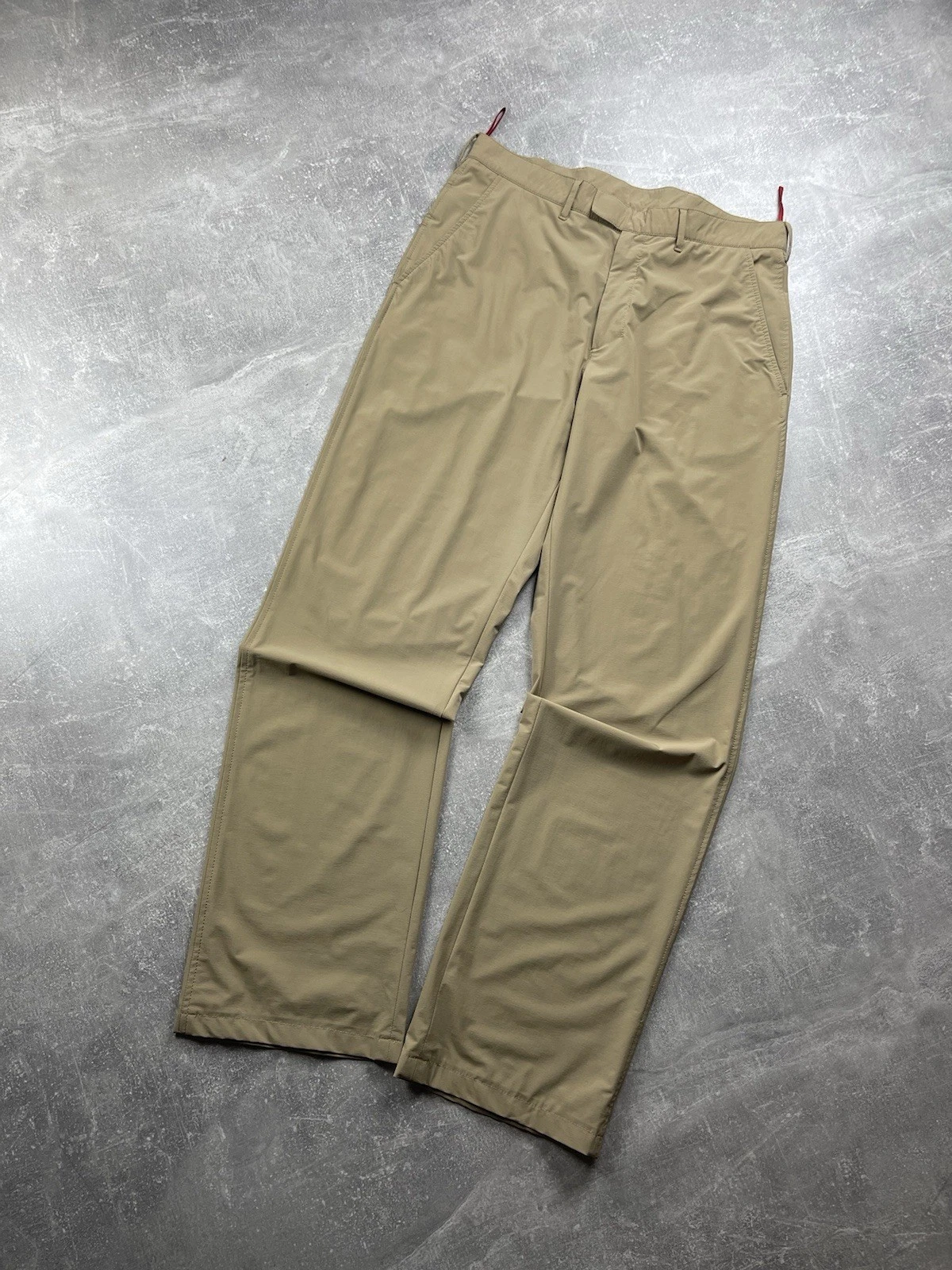 Prada Vintage 00 Linea Rossa (Sport) Beige Technical Pants Made in Italy Size 48