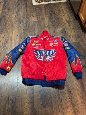 Vintage 2004 Chase Mens Large Jeff Gordon NASCAR Racing Dupont Jacket Red Flames
