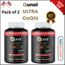Pack of 2 Qunol Ultra CoQ10 - 100 mg - 150 x 2  300 Softgels / NEW  SEALED