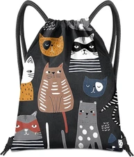 Drawstring Backpack for String Bag Waterproof Cute Sports Beach Swimming Travel 