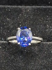 Tanzanite Sterling Silver Ring Size N