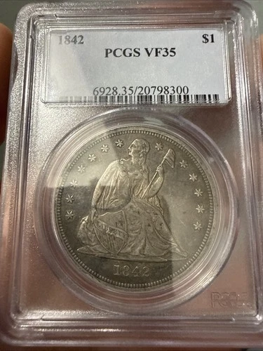 1842 Seated Liberty Dollar PCGS VF35