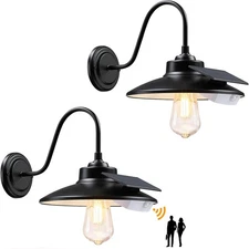 2 Pack Outdoor Solar Barn Light Motion Sensor Wall Light Waterproof Porch Light