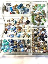Vintage Glossy Multicolor Handmade Lampwork Glass Beads Lot 8mm-30mm