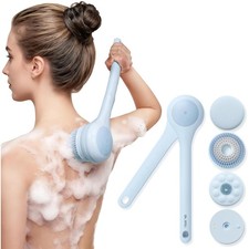 Electric Body Brush Back Scrubber for Shower, Waterproof Long Dual Handle Pow...