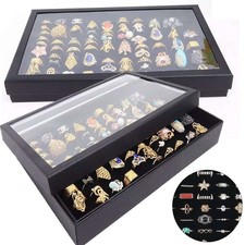 100 Slots Jewelry Ring Display Organizer Case Tray Holder Earring Box Storage